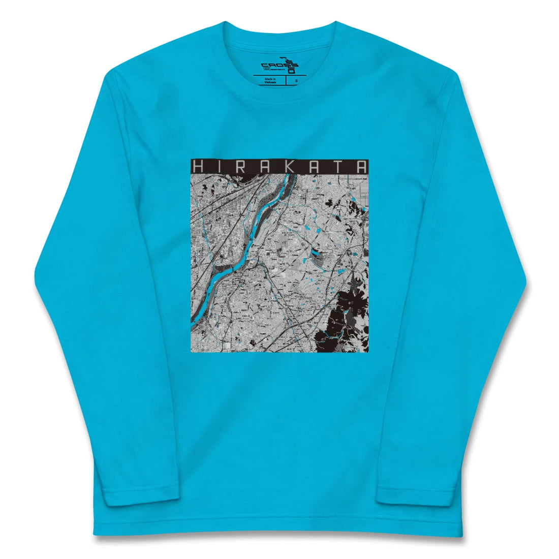 【枚方(大阪府)】地図柄ロングスリーブTシャツ