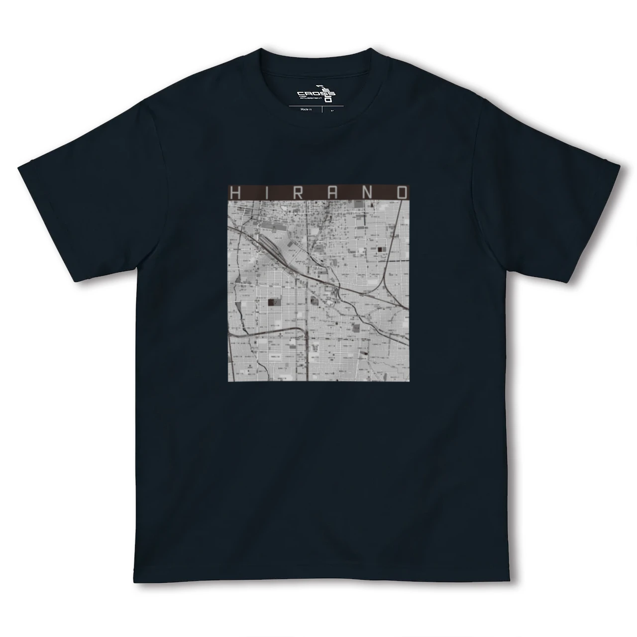 【平野(大阪府)】地図柄ヘビーウェイトTシャツ