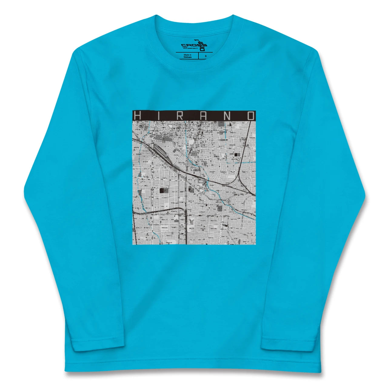 【平野(大阪府)】地図柄ロングスリーブTシャツ