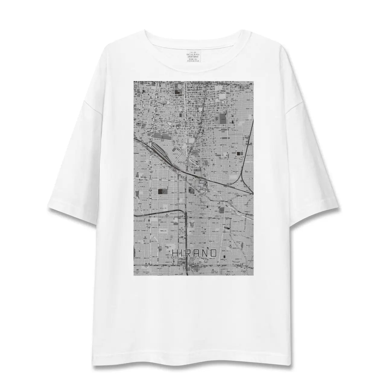 【平野(大阪府)】地図柄ビッグシルエットTシャツ