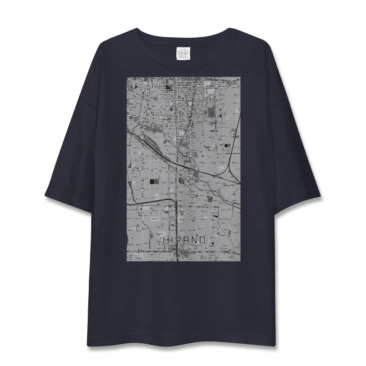 【平野(大阪府)】地図柄ビッグシルエットTシャツ