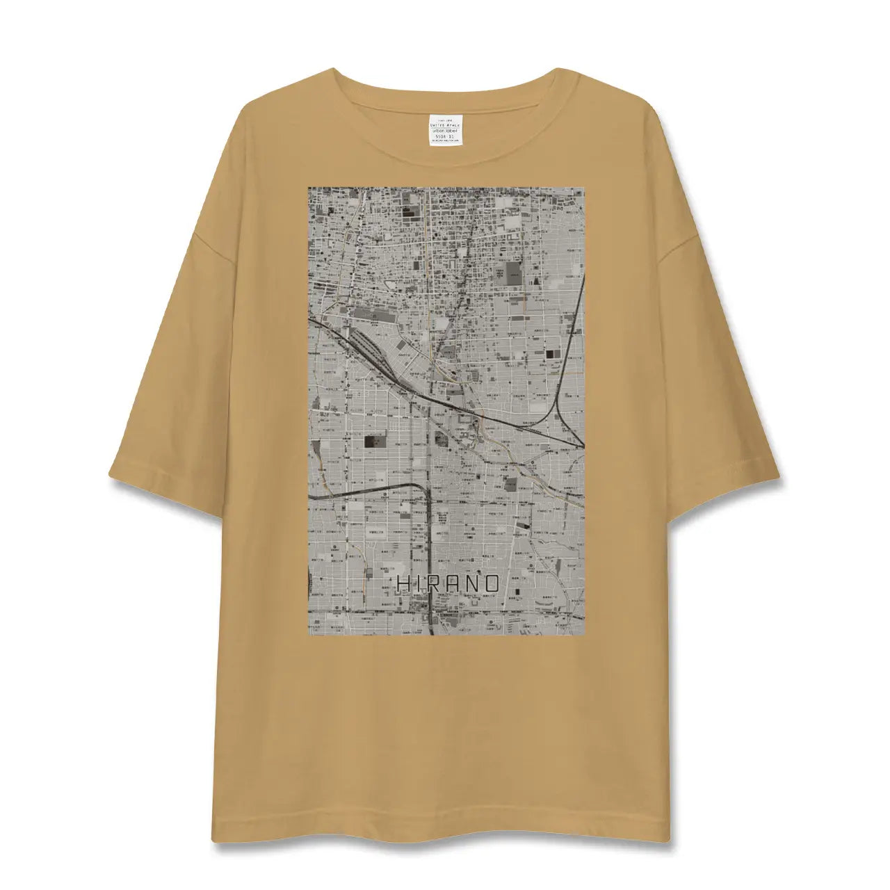 【平野(大阪府)】地図柄ビッグシルエットTシャツ