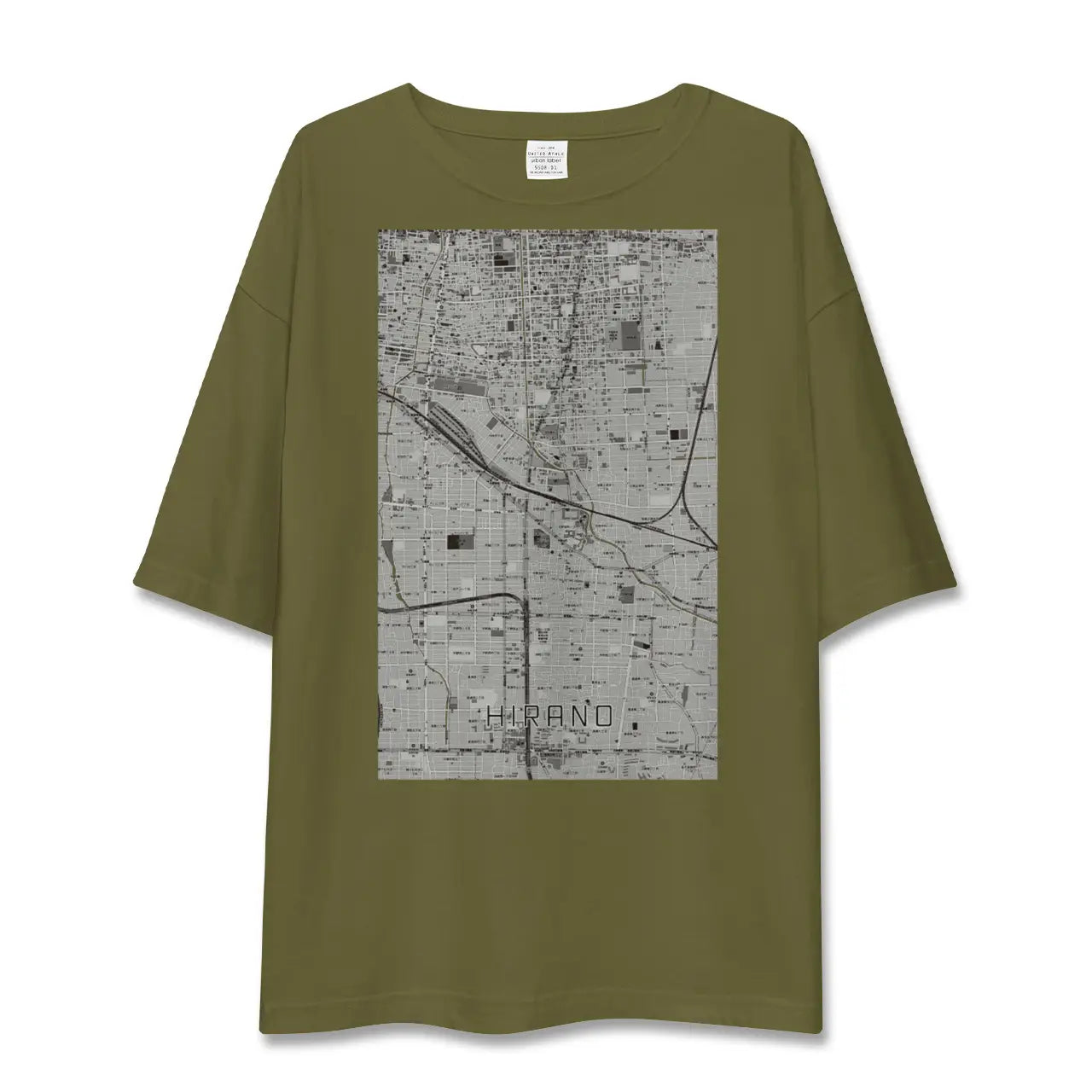 【平野(大阪府)】地図柄ビッグシルエットTシャツ