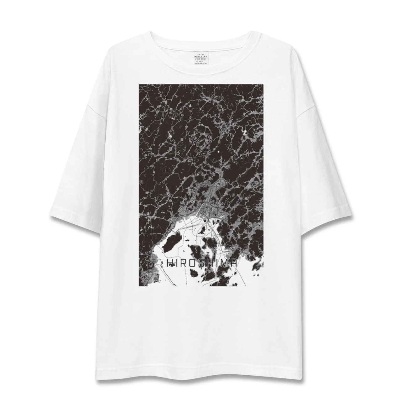 【広島2(広島県)】地図柄ビッグシルエットTシャツ