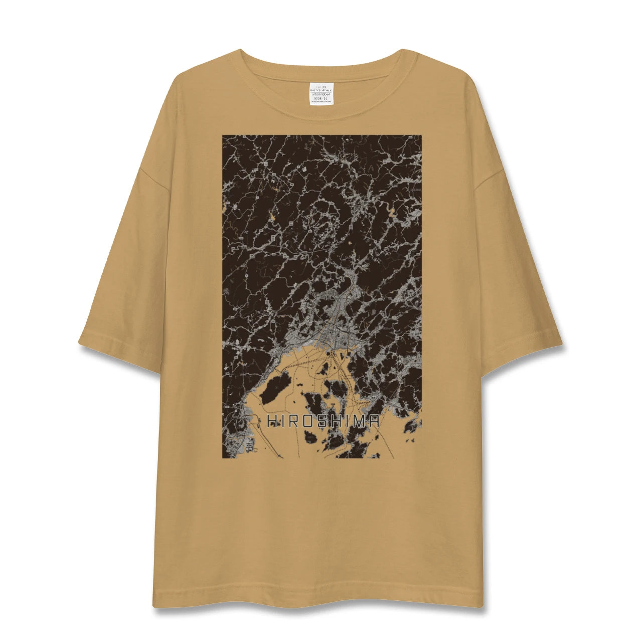 【広島2(広島県)】地図柄ビッグシルエットTシャツ