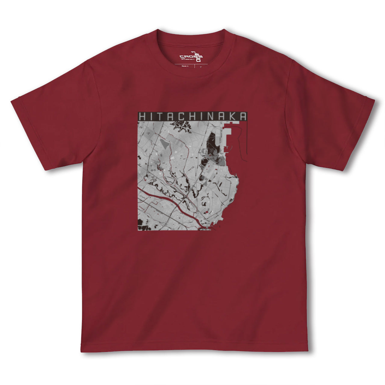 【ひたちなか(茨城県)】地図柄ヘビーウェイトTシャツ