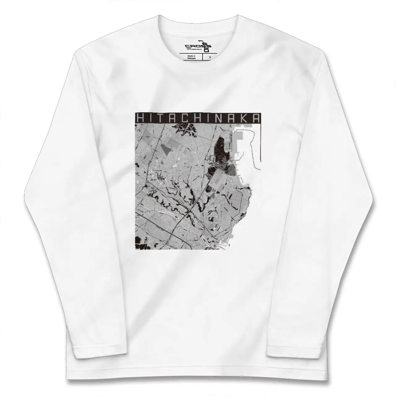 【ひたちなか(茨城県)】地図柄ロングスリーブTシャツ