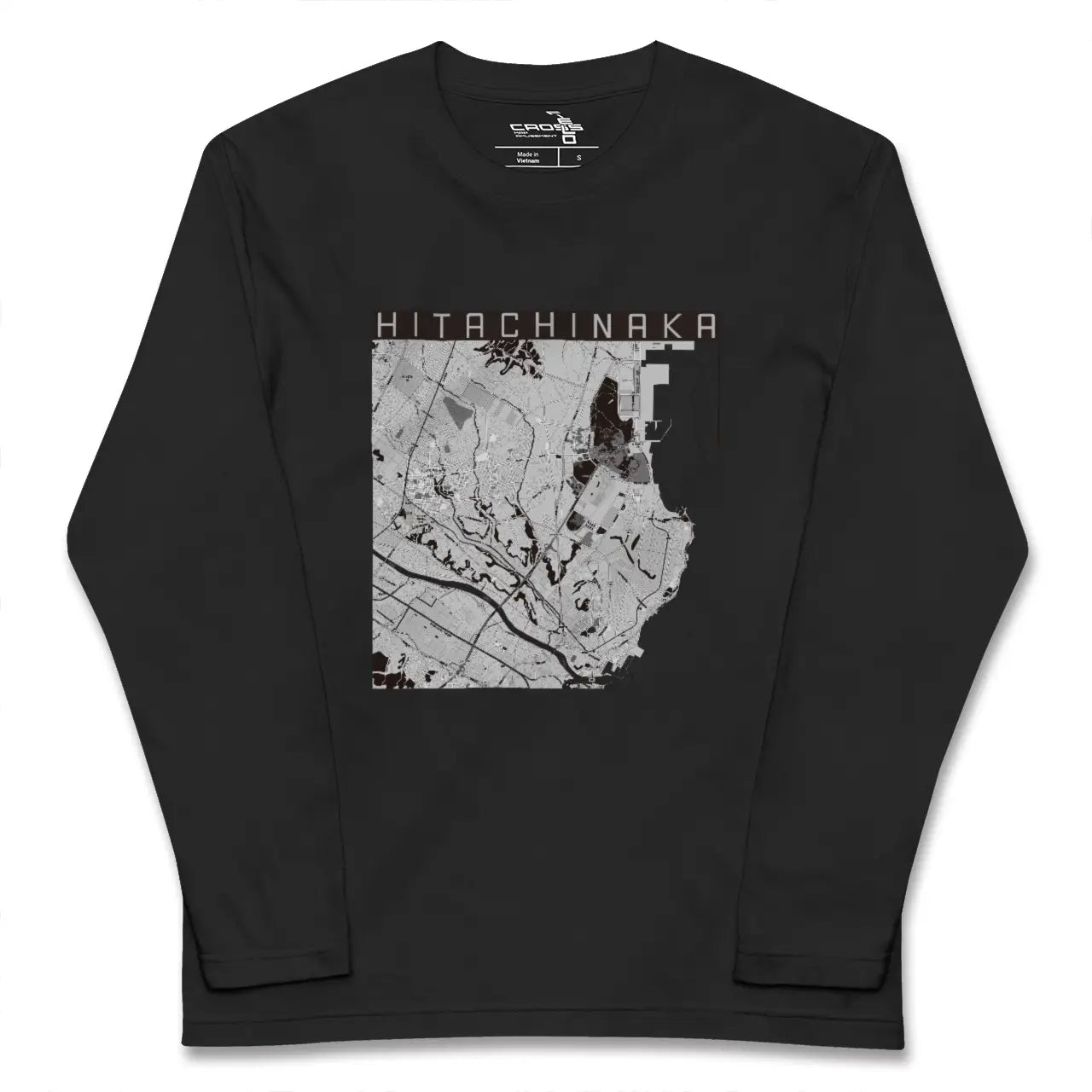 【ひたちなか(茨城県)】地図柄ロングスリーブTシャツ