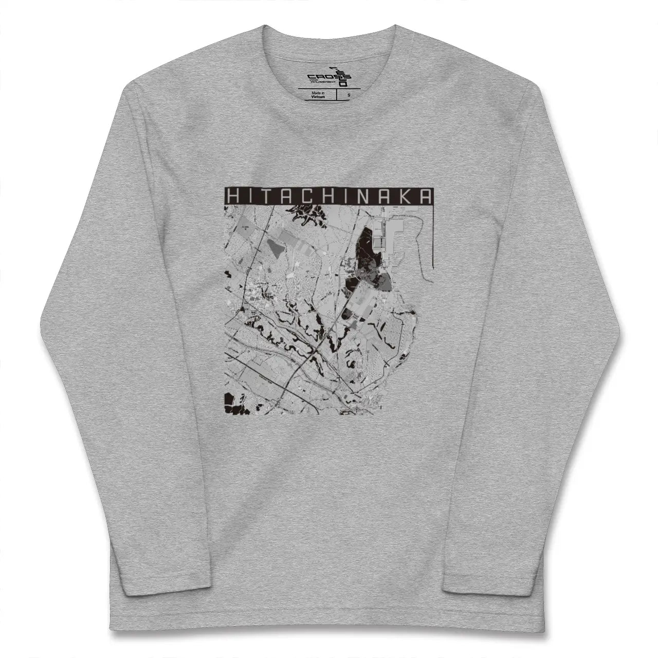 【ひたちなか(茨城県)】地図柄ロングスリーブTシャツ