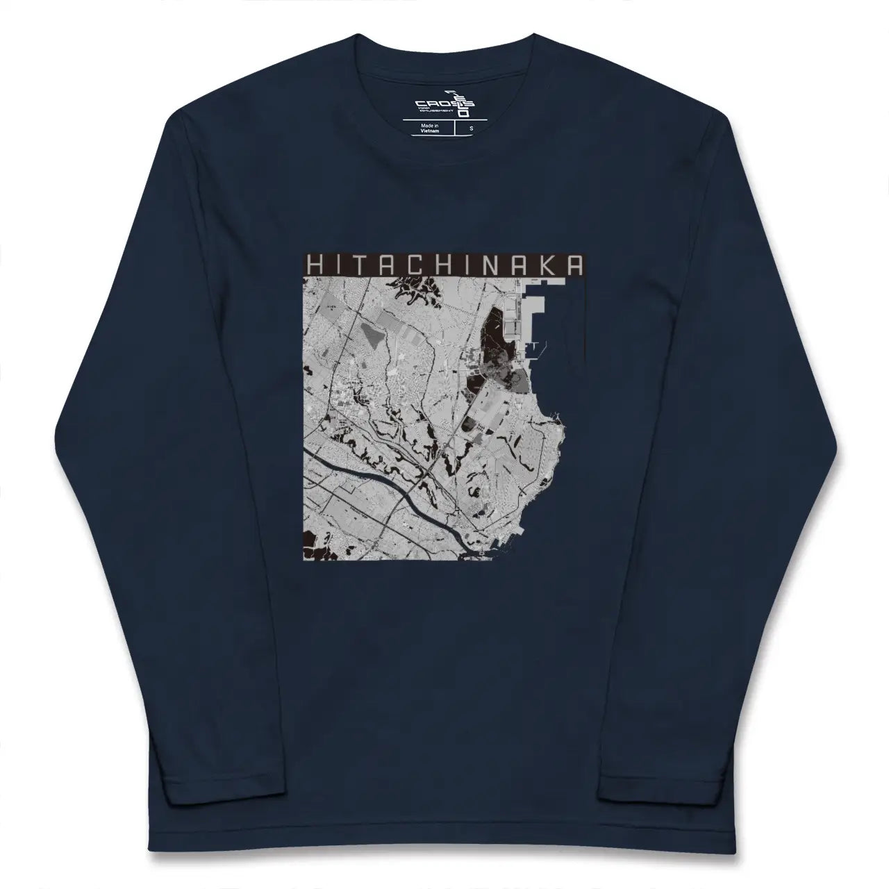 【ひたちなか(茨城県)】地図柄ロングスリーブTシャツ