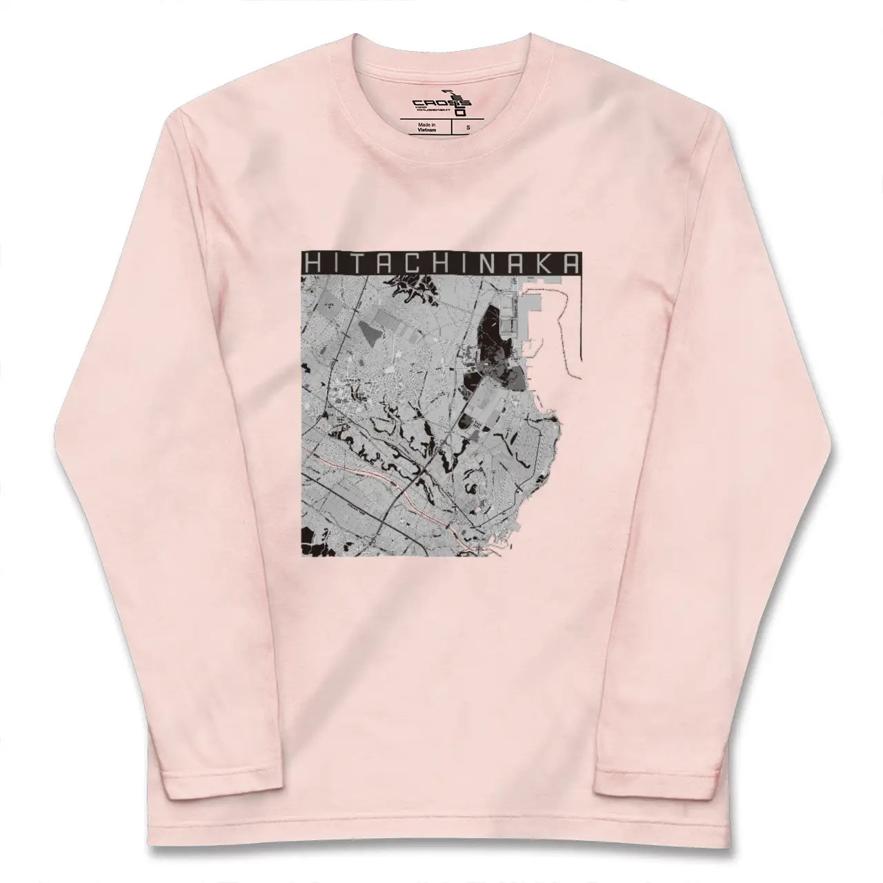 【ひたちなか(茨城県)】地図柄ロングスリーブTシャツ