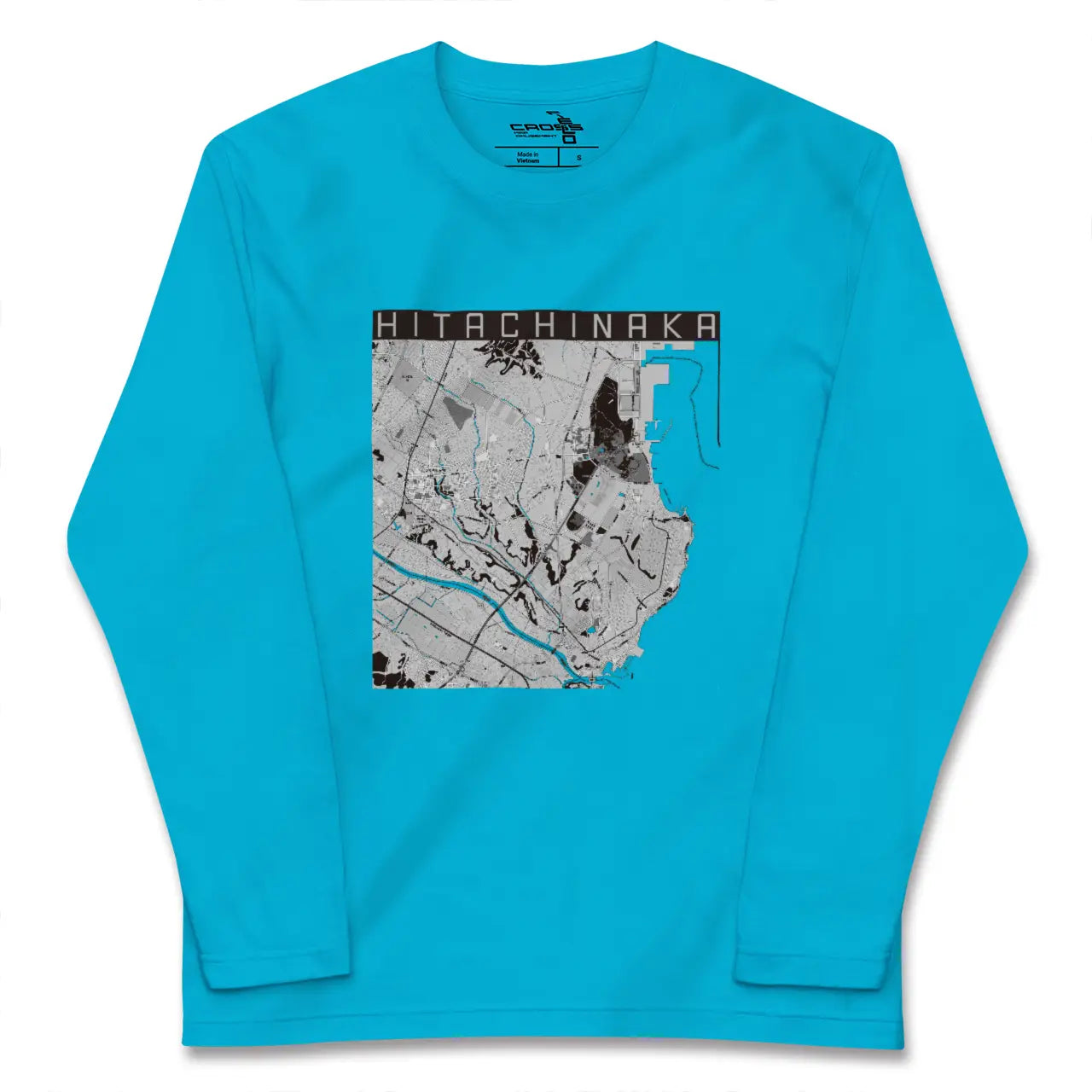 【ひたちなか(茨城県)】地図柄ロングスリーブTシャツ