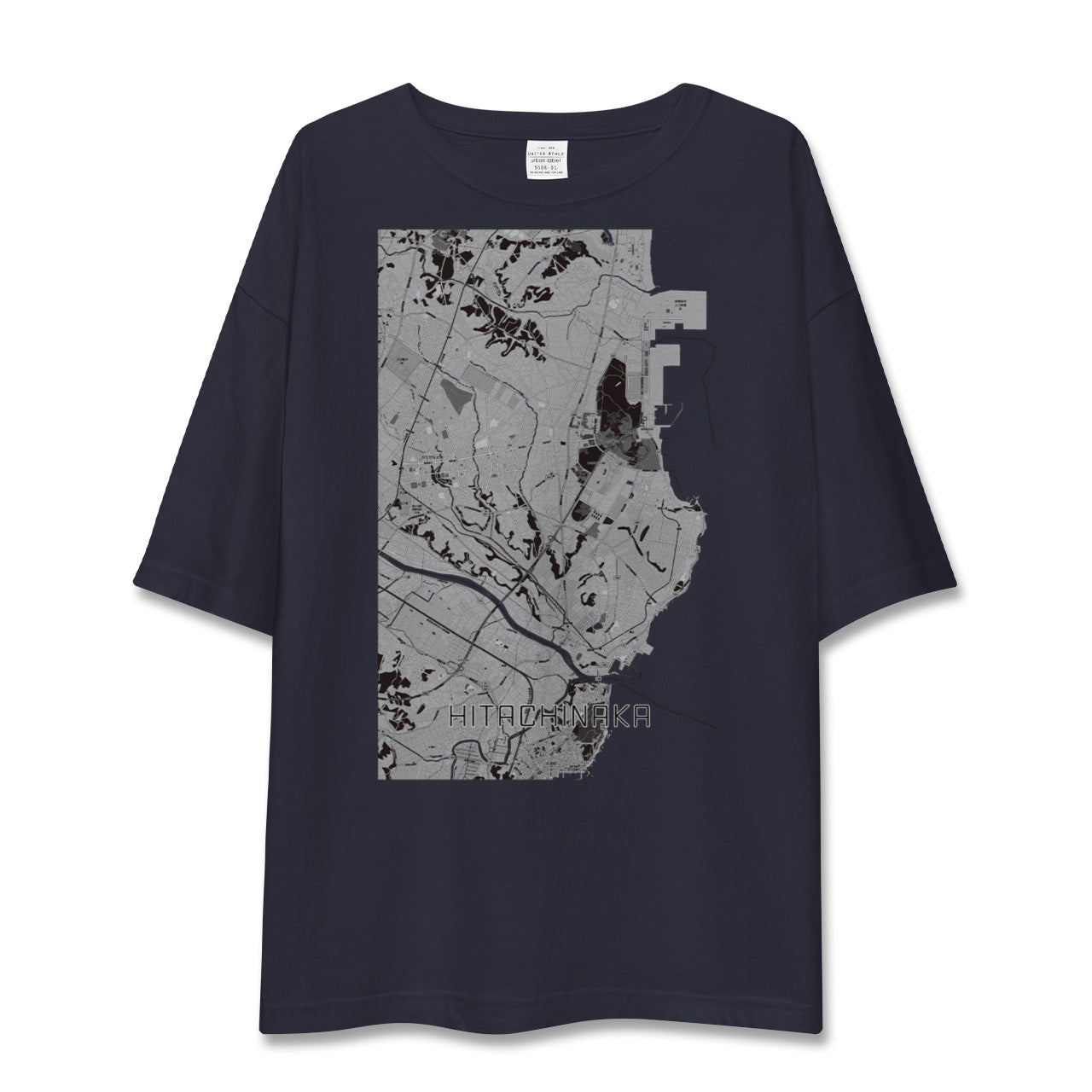 【ひたちなか(茨城県)】地図柄ビッグシルエットTシャツ
