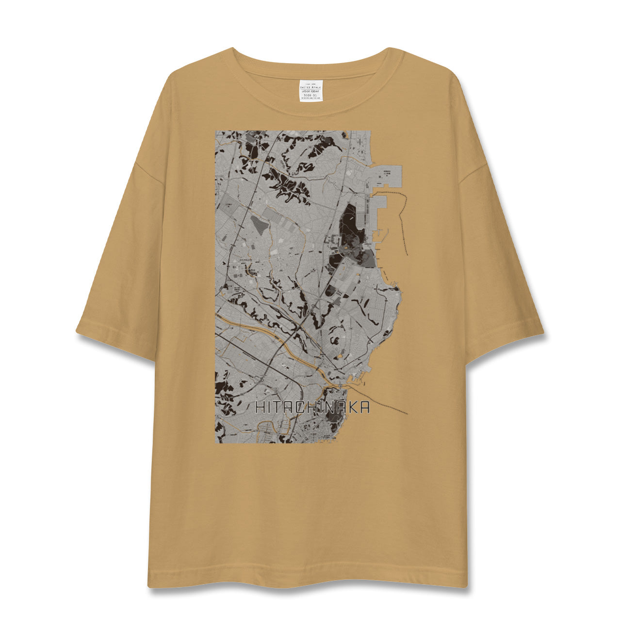 【ひたちなか(茨城県)】地図柄ビッグシルエットTシャツ