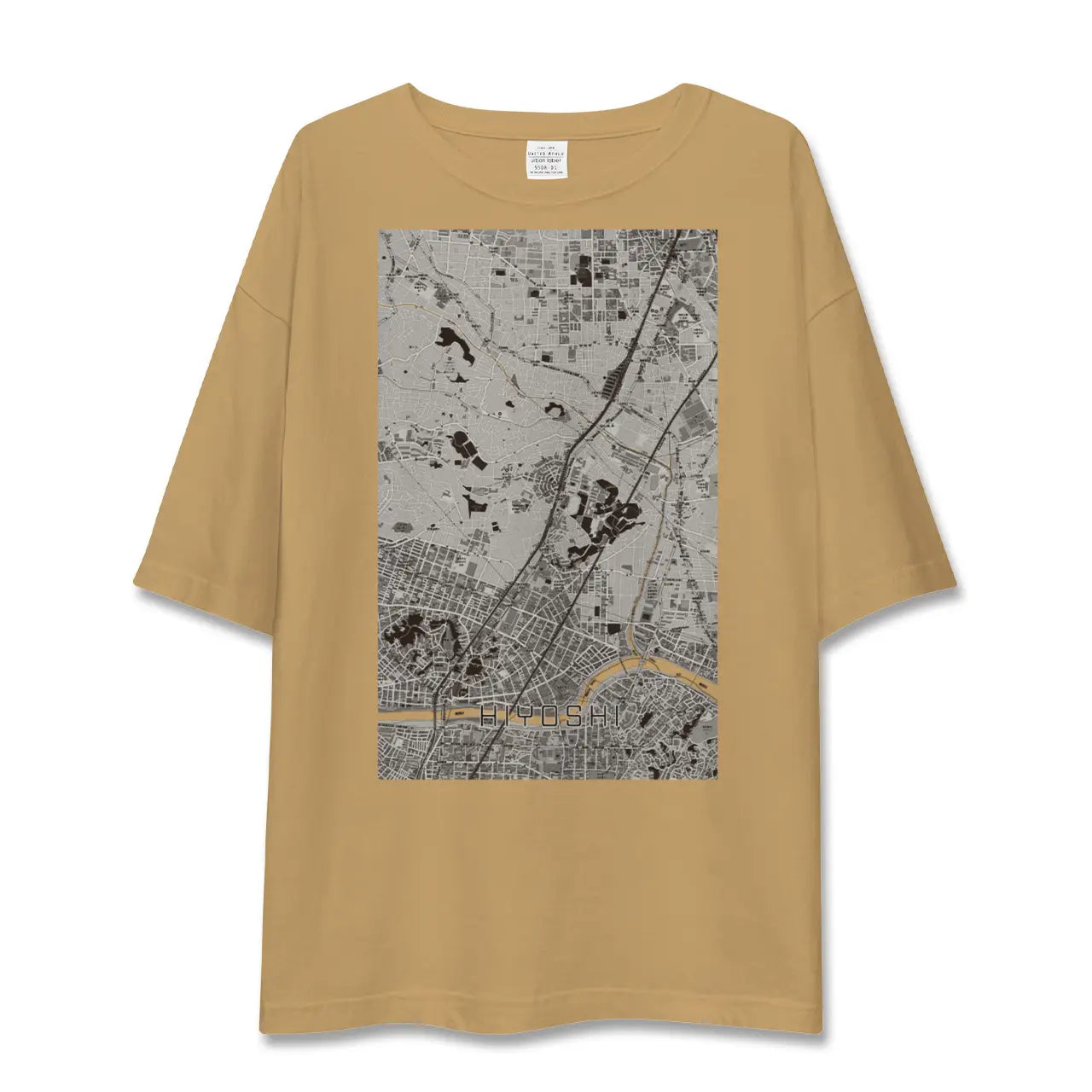【日吉(神奈川県)】地図柄ビッグシルエットTシャツ