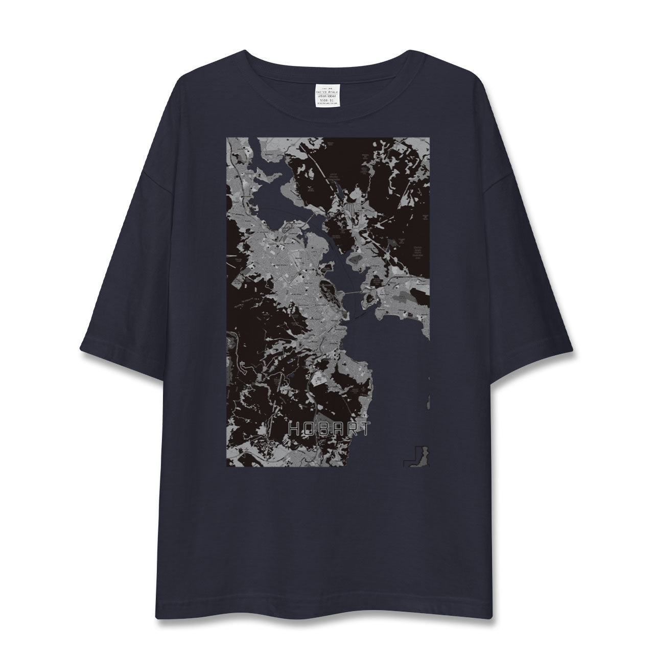 【ホバート(オーストラリア)】地図柄ビッグシルエットTシャツ