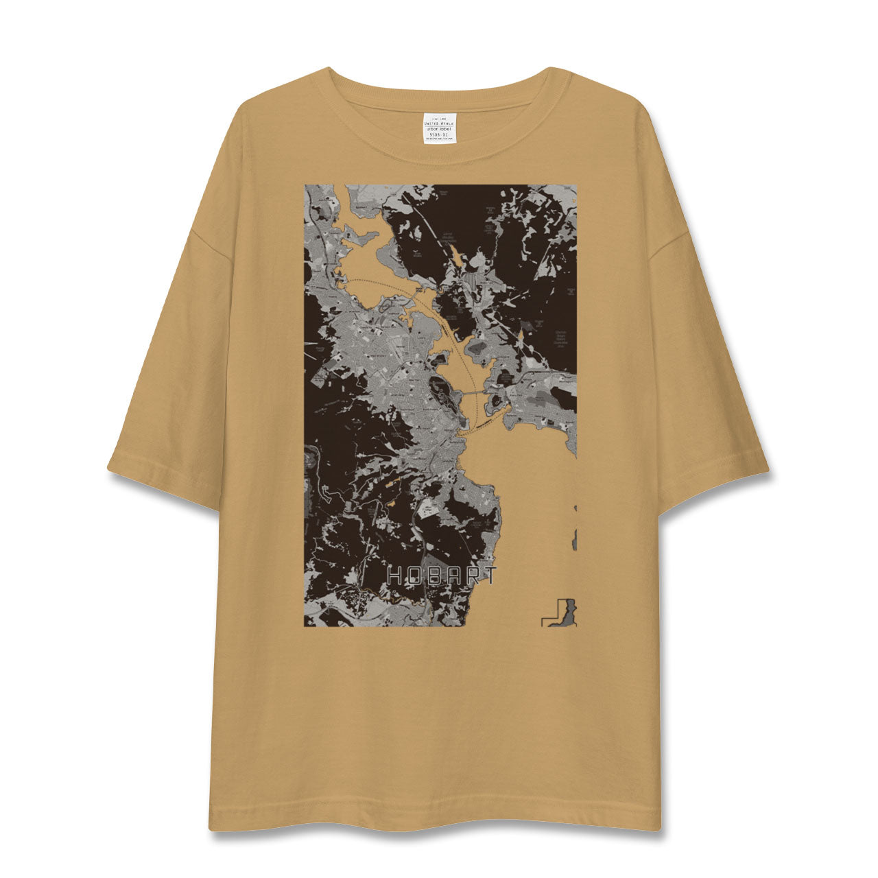 【ホバート(オーストラリア)】地図柄ビッグシルエットTシャツ