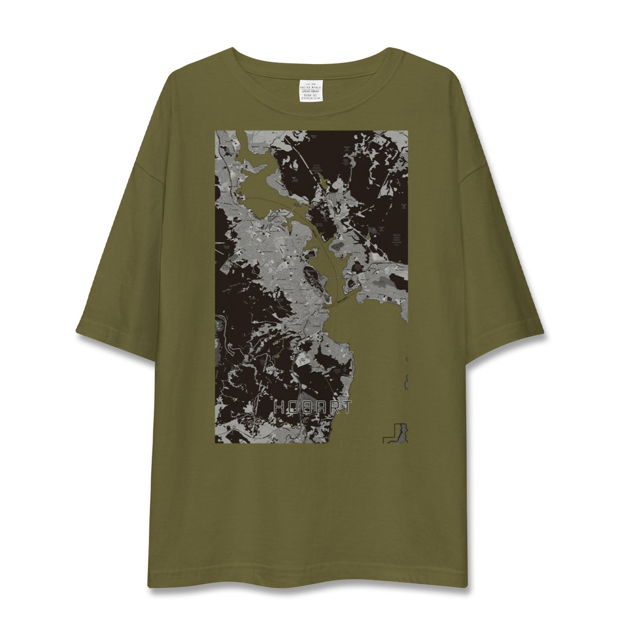【ホバート(オーストラリア)】地図柄ビッグシルエットTシャツ