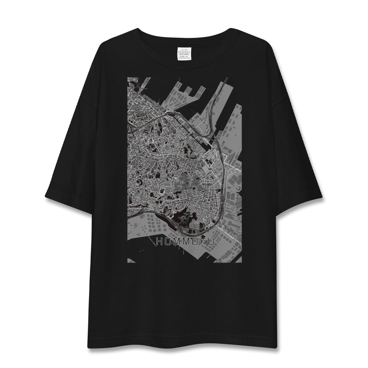 【本牧(神奈川県)】地図柄ビッグシルエットTシャツ