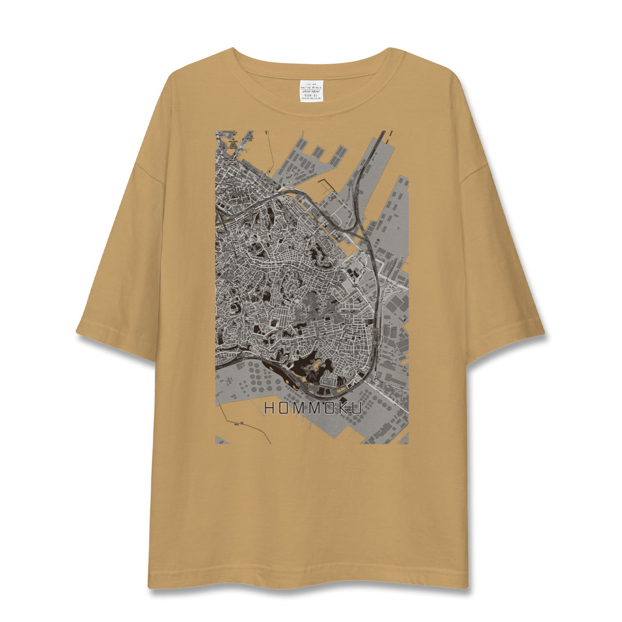 【本牧(神奈川県)】地図柄ビッグシルエットTシャツ