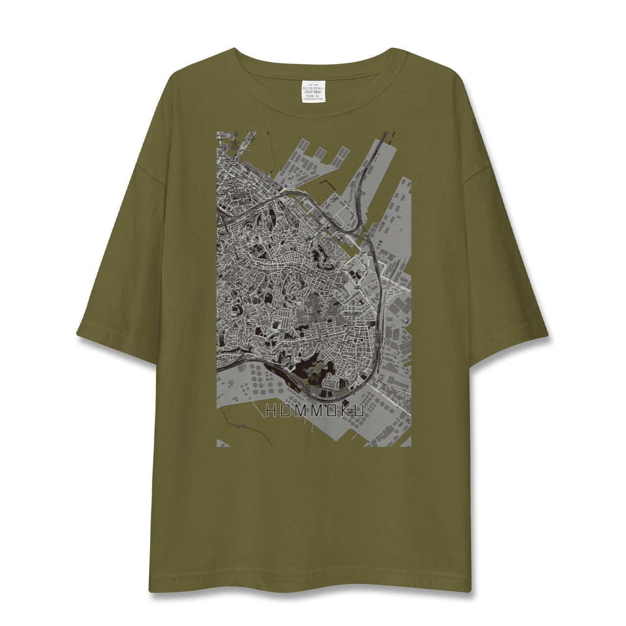 【本牧(神奈川県)】地図柄ビッグシルエットTシャツ
