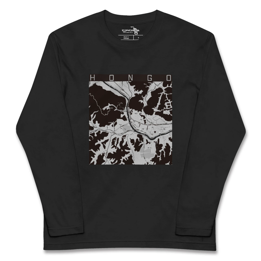 【本郷(広島県)(広島県)】地図柄ロングスリーブTシャツ