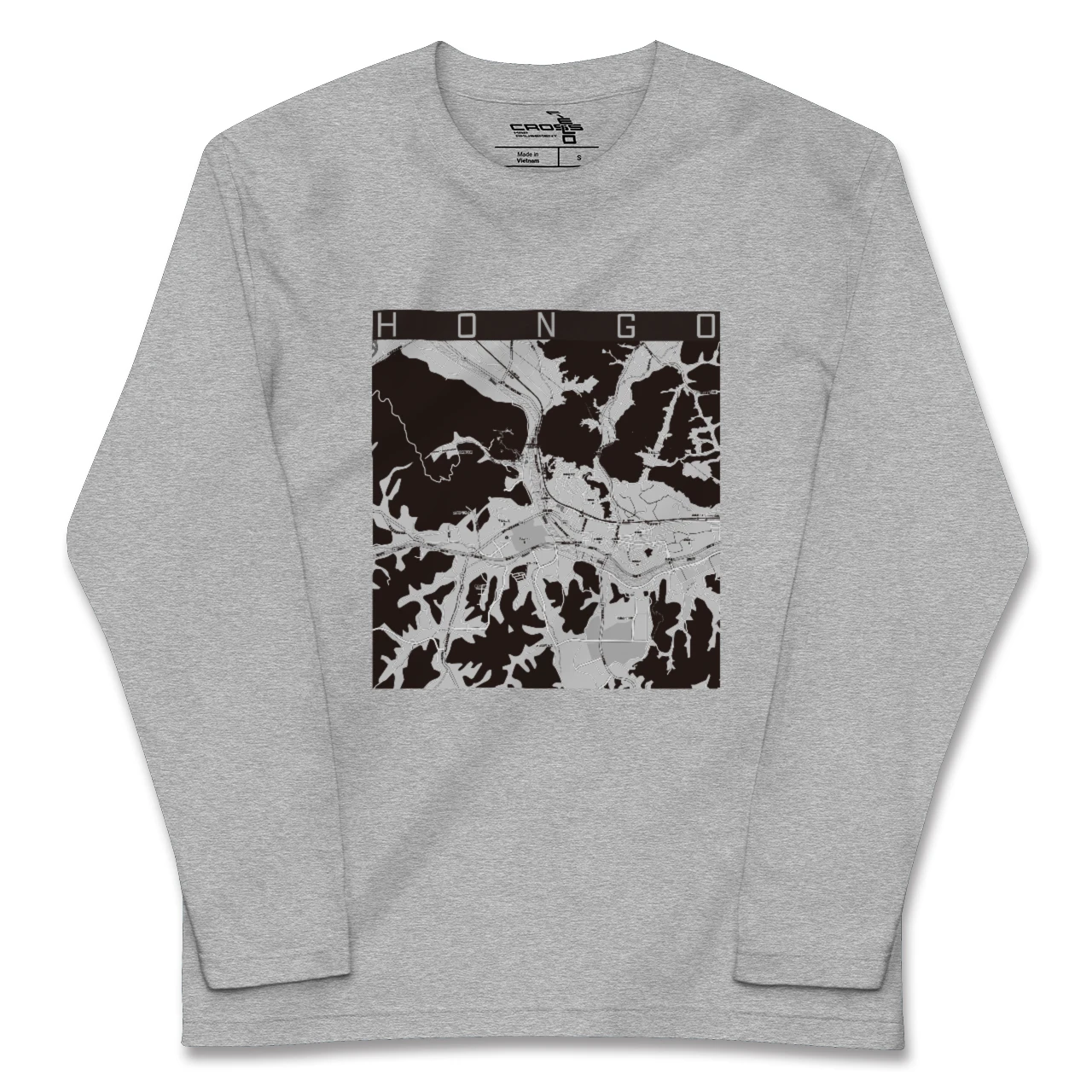 【本郷(広島県)(広島県)】地図柄ロングスリーブTシャツ