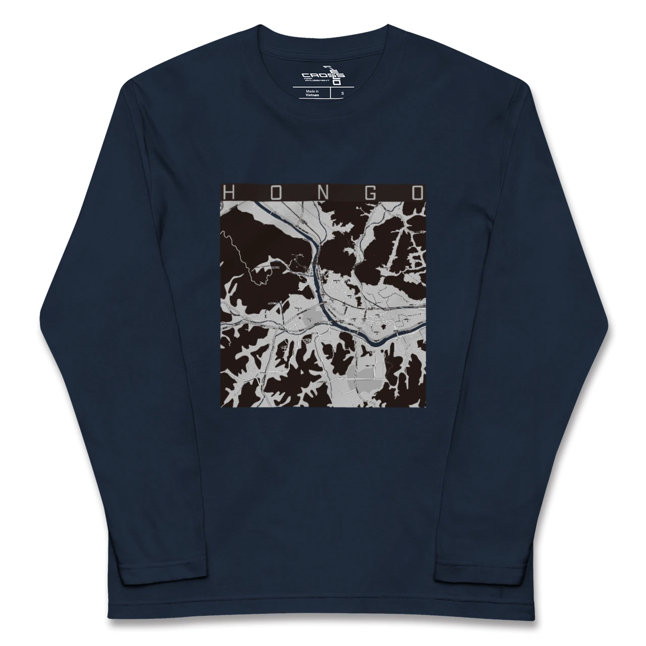 【本郷(広島県)(広島県)】地図柄ロングスリーブTシャツ