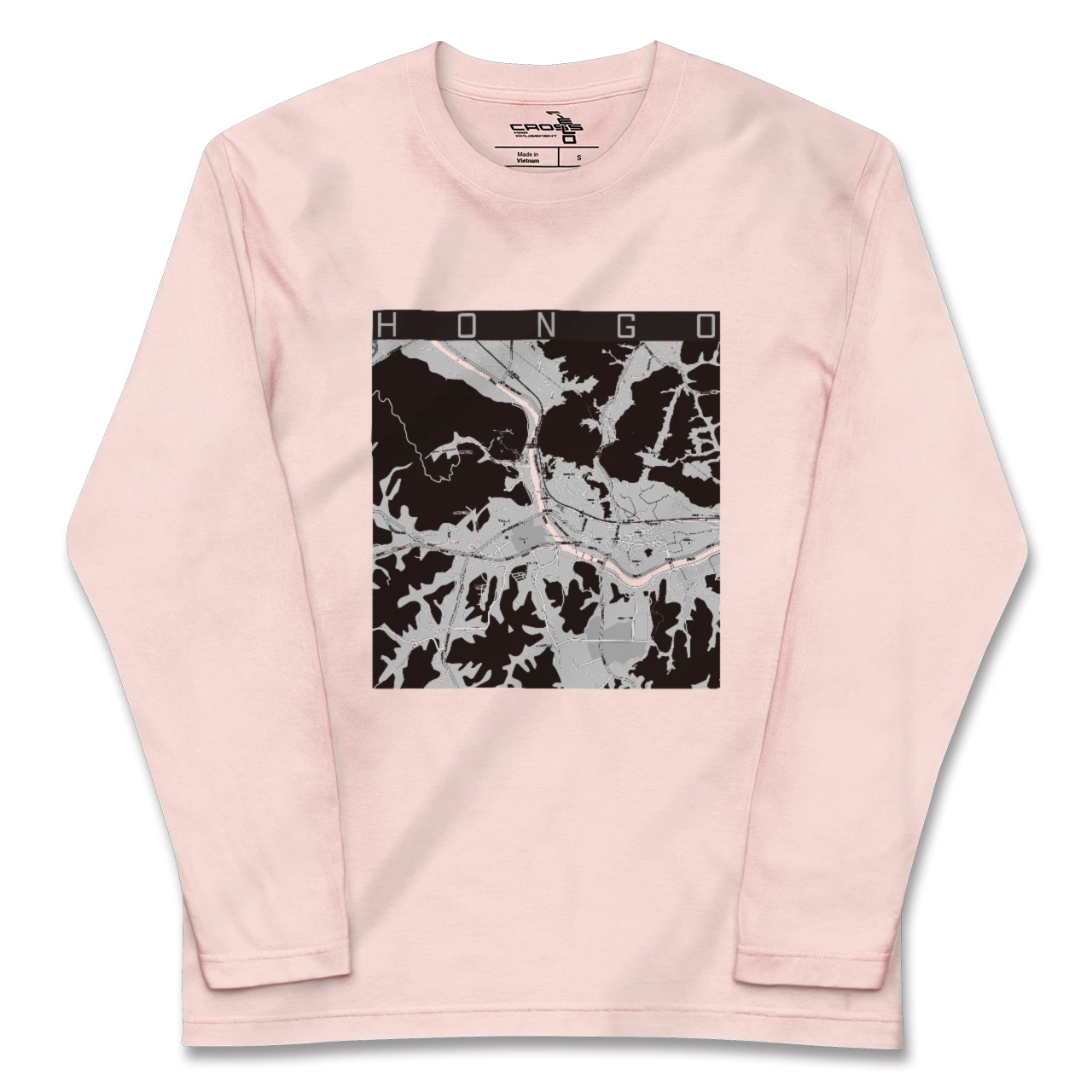 【本郷(広島県)(広島県)】地図柄ロングスリーブTシャツ