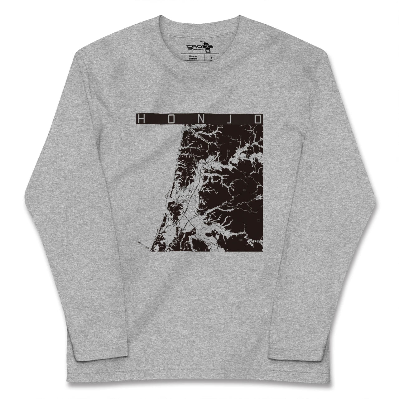 【本荘(秋田県)】地図柄ロングスリーブTシャツ