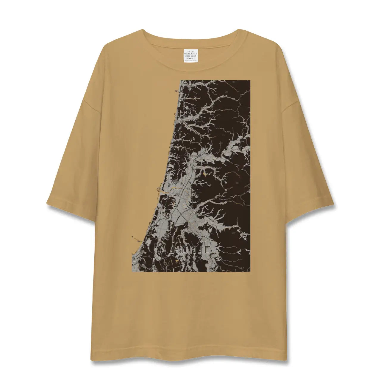 【本荘(秋田県)】地図柄ビッグシルエットTシャツ