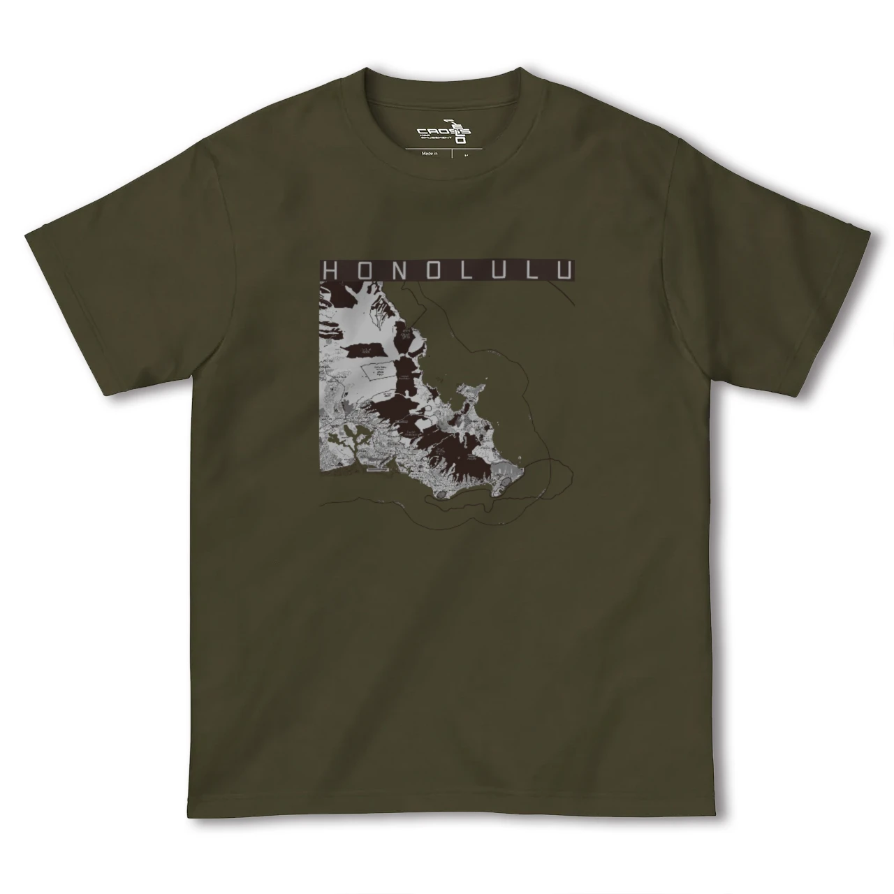 【ホノルル2(アメリカ)】地図柄ヘビーウェイトTシャツ