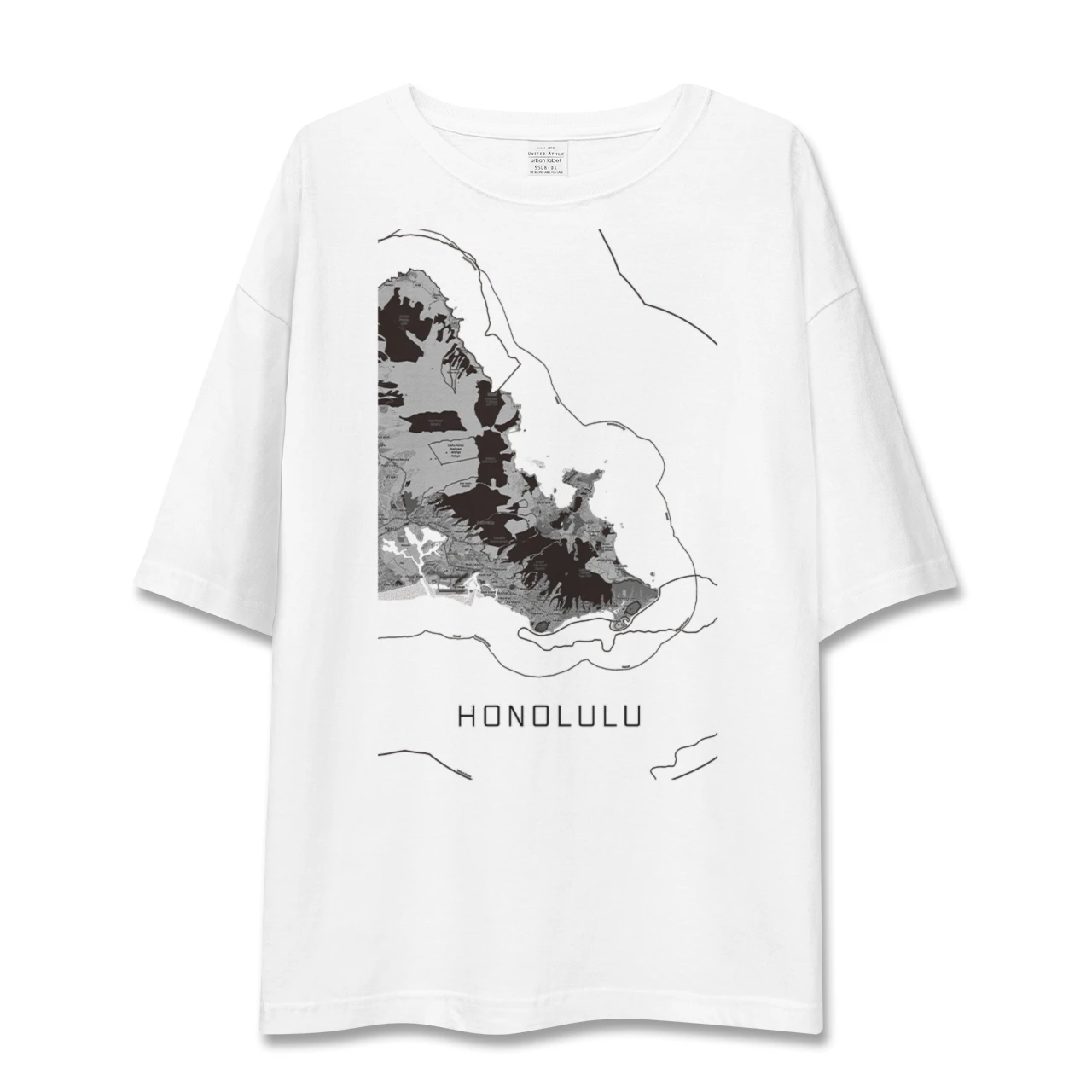 【ホノルル2(アメリカ)】地図柄ビッグシルエットTシャツ