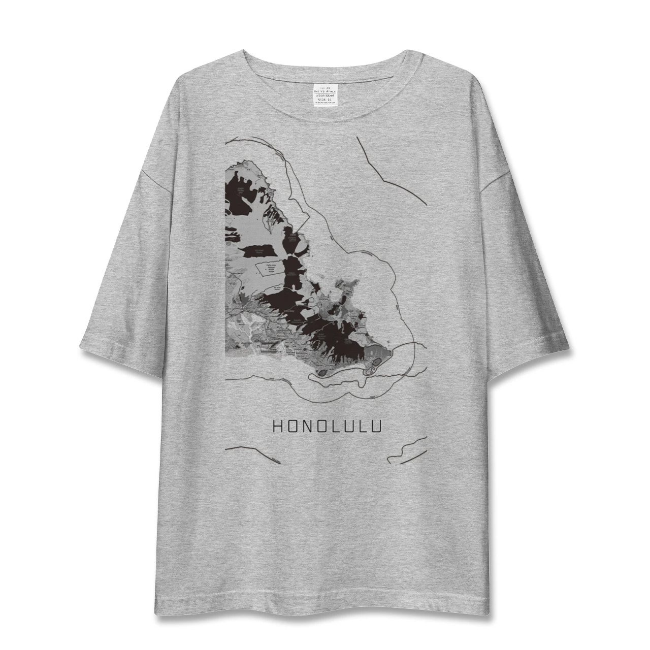 【ホノルル2(アメリカ)】地図柄ビッグシルエットTシャツ