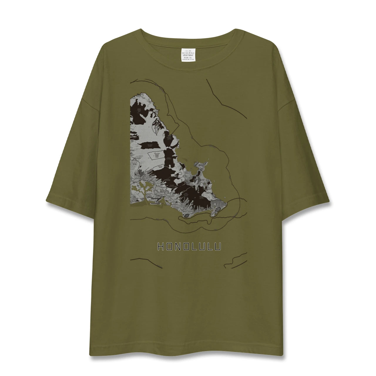 【ホノルル2(アメリカ)】地図柄ビッグシルエットTシャツ