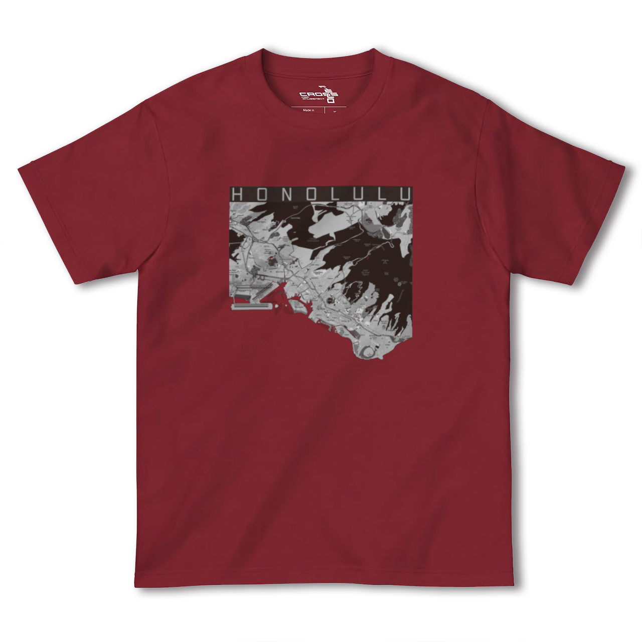 【ホノルル(アメリカ)】地図柄ヘビーウェイトTシャツ