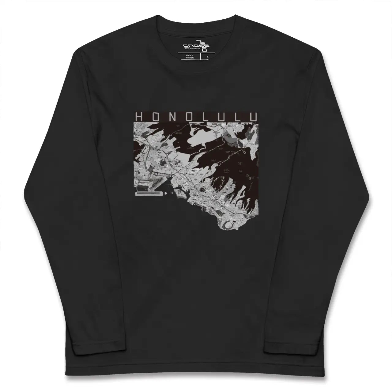 【ホノルル(アメリカ)】地図柄ロングスリーブTシャツ