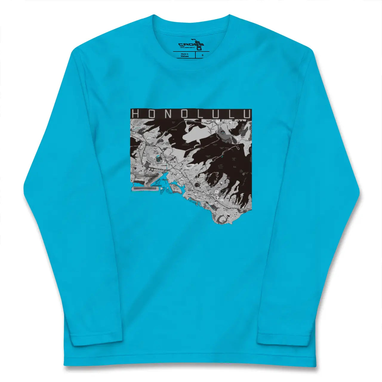 【ホノルル(アメリカ)】地図柄ロングスリーブTシャツ