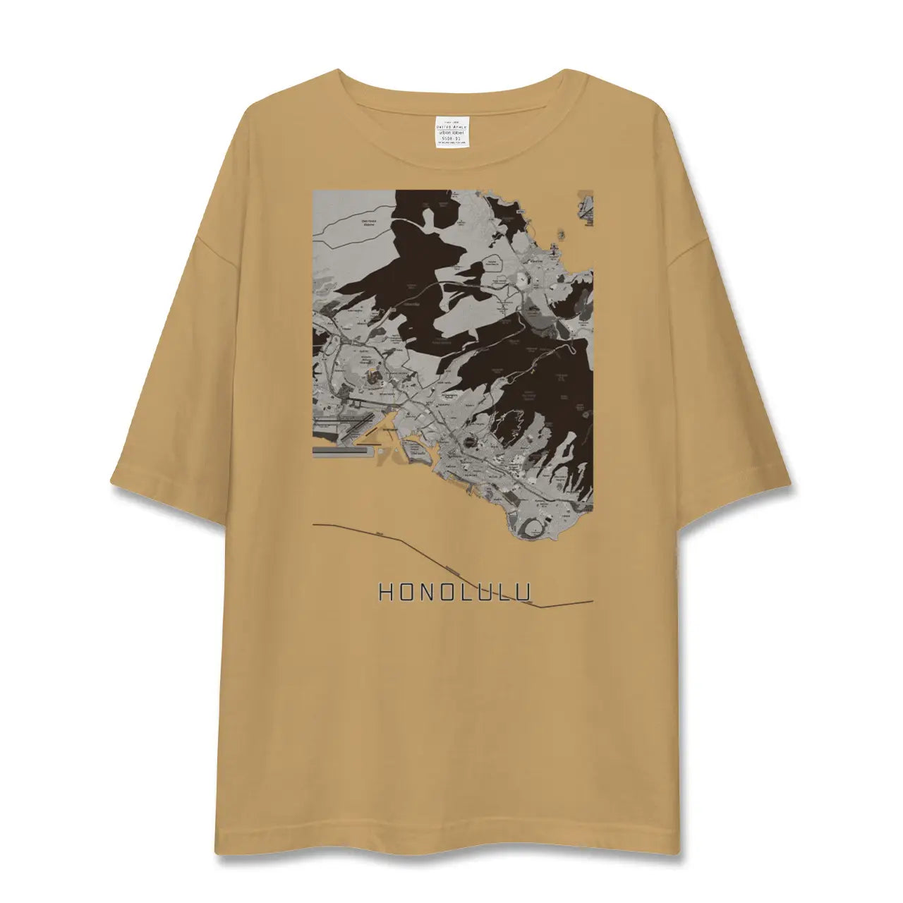 【ホノルル(アメリカ)】地図柄ビッグシルエットTシャツ