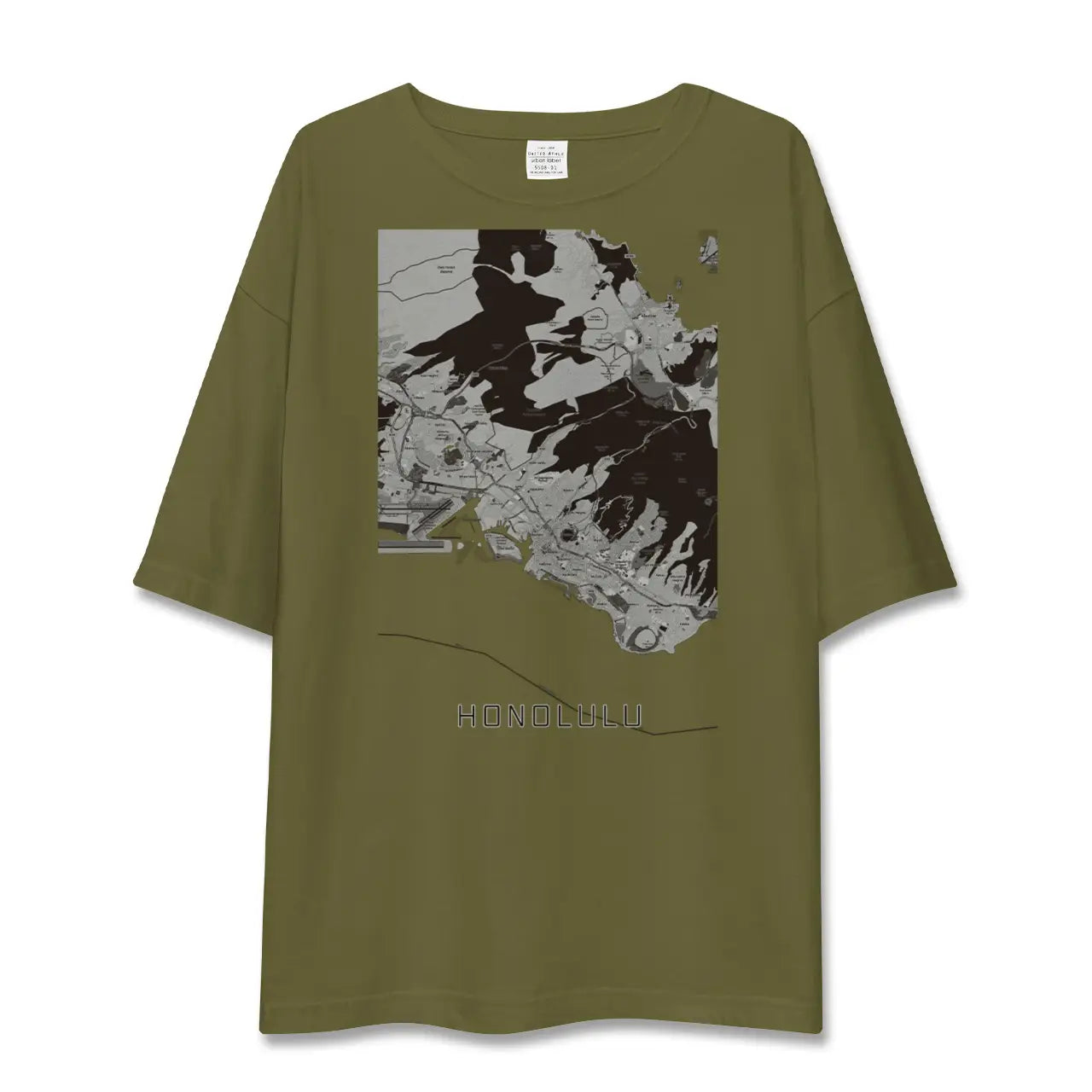 【ホノルル(アメリカ)】地図柄ビッグシルエットTシャツ
