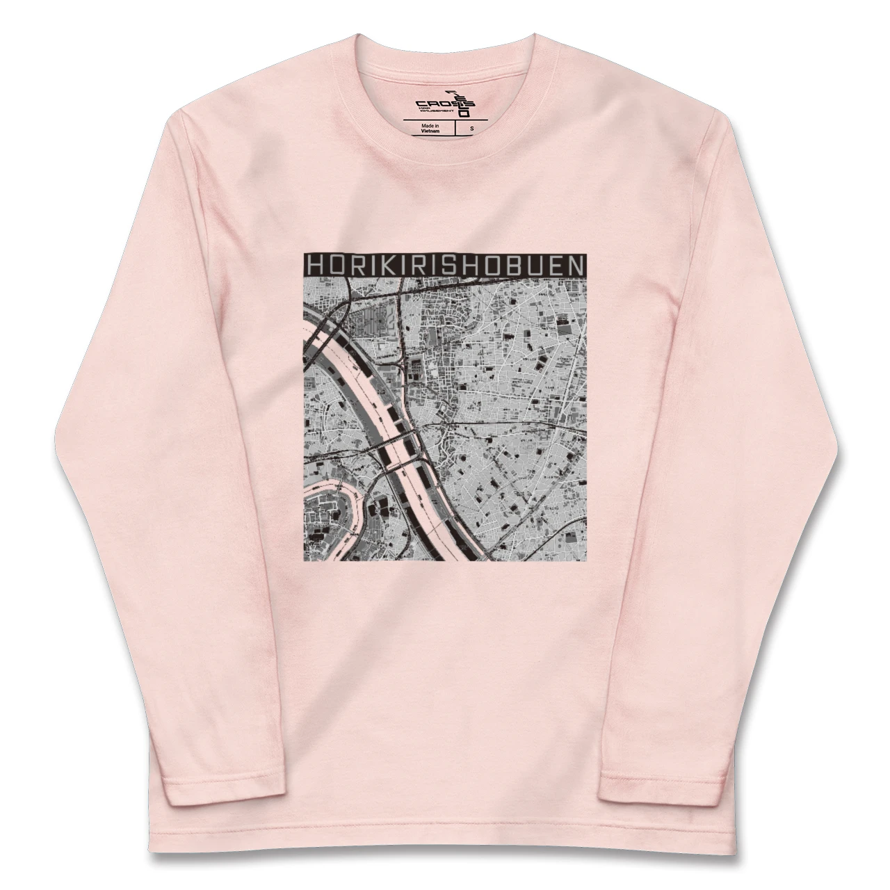 【堀切菖蒲園(東京都)】地図柄ロングスリーブTシャツ