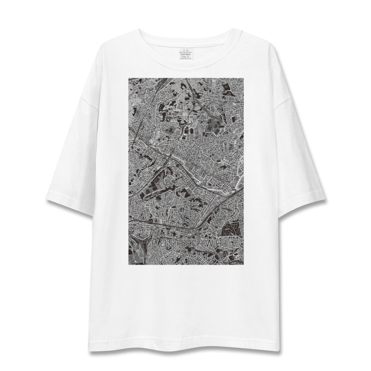 【星川(神奈川県)】地図柄ビッグシルエットTシャツ