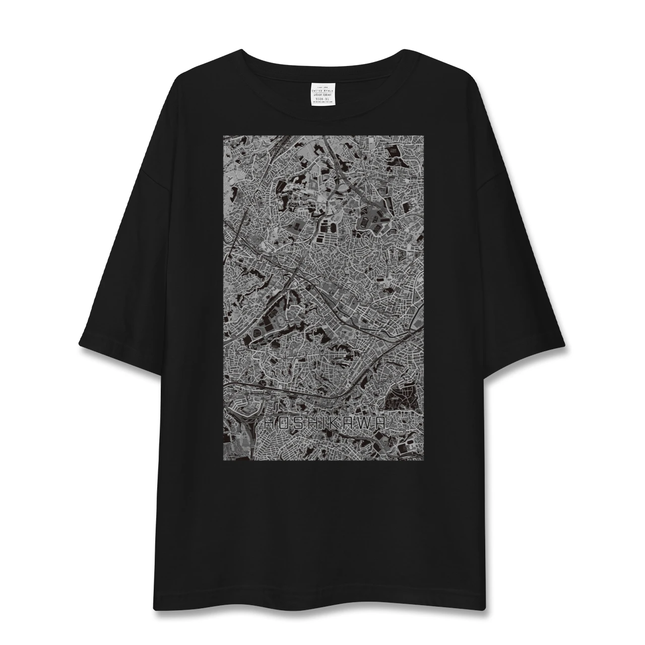 【星川(神奈川県)】地図柄ビッグシルエットTシャツ