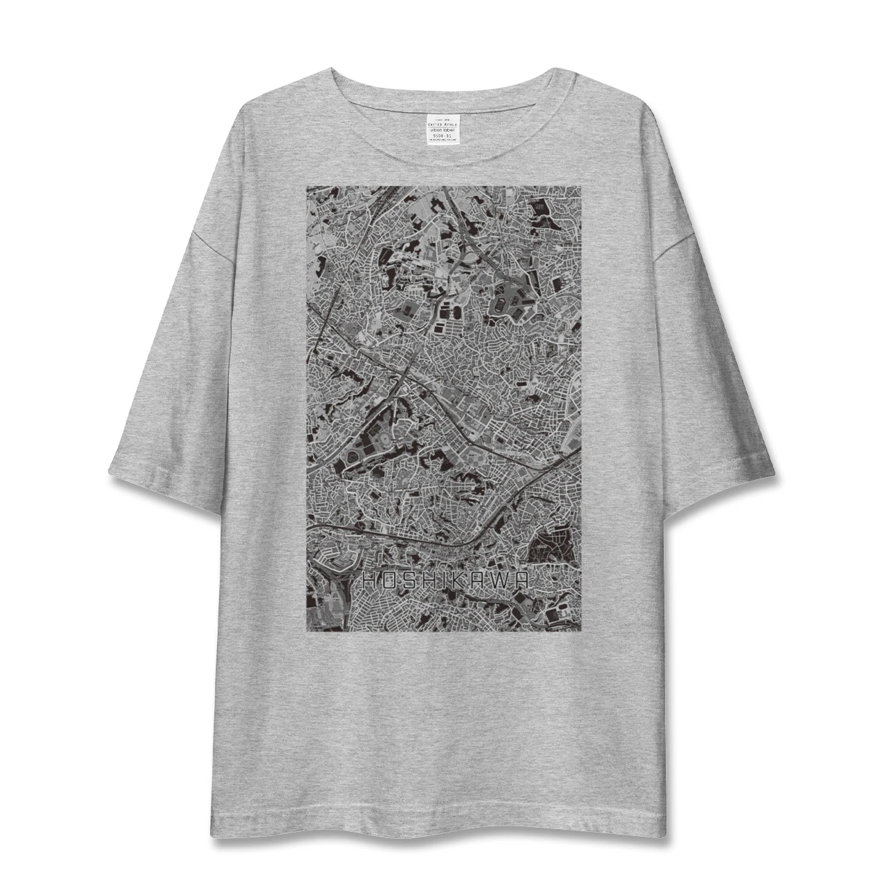 【星川(神奈川県)】地図柄ビッグシルエットTシャツ