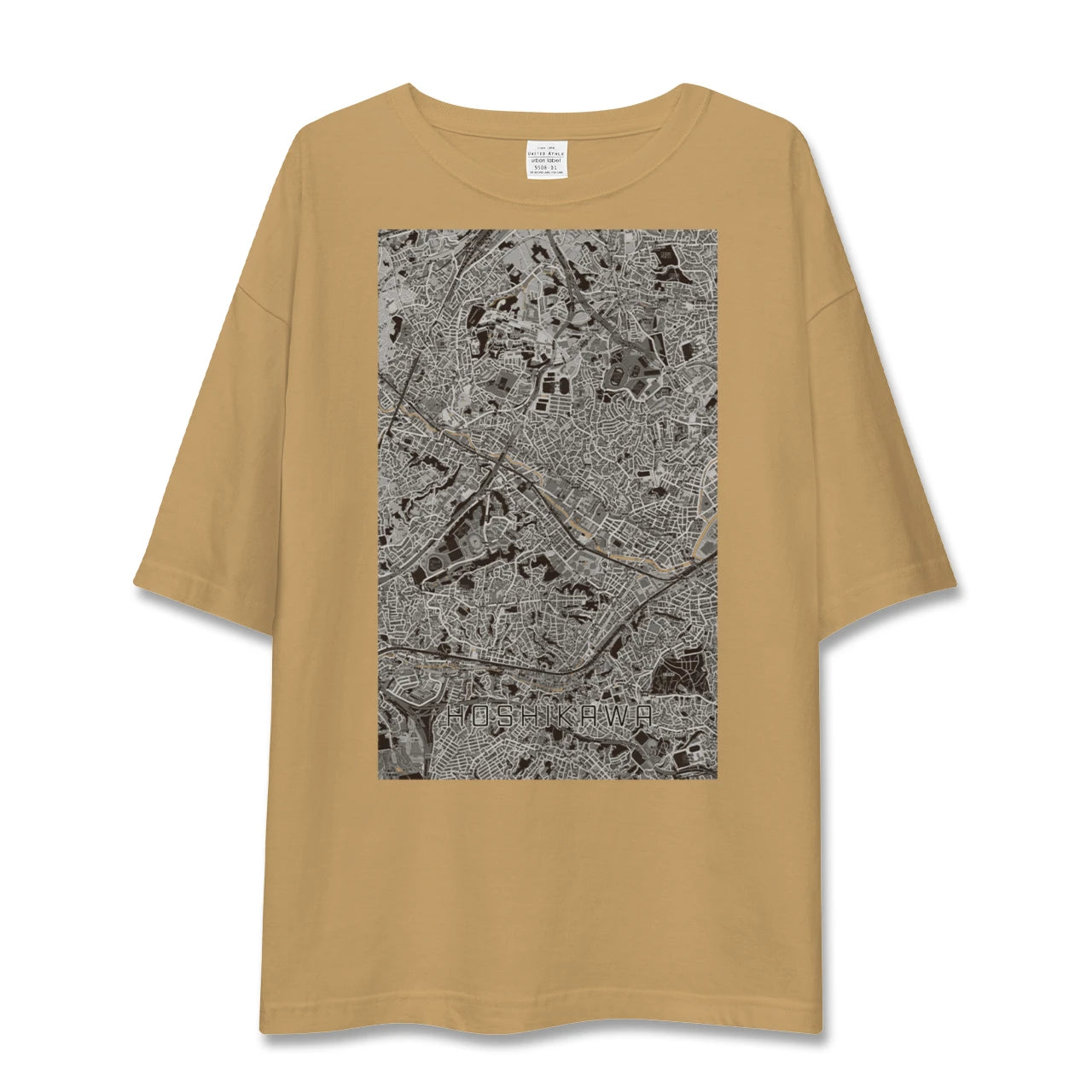 【星川(神奈川県)】地図柄ビッグシルエットTシャツ