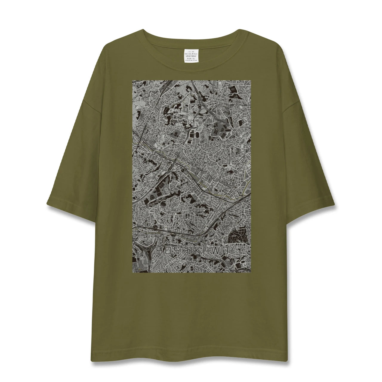 【星川(神奈川県)】地図柄ビッグシルエットTシャツ