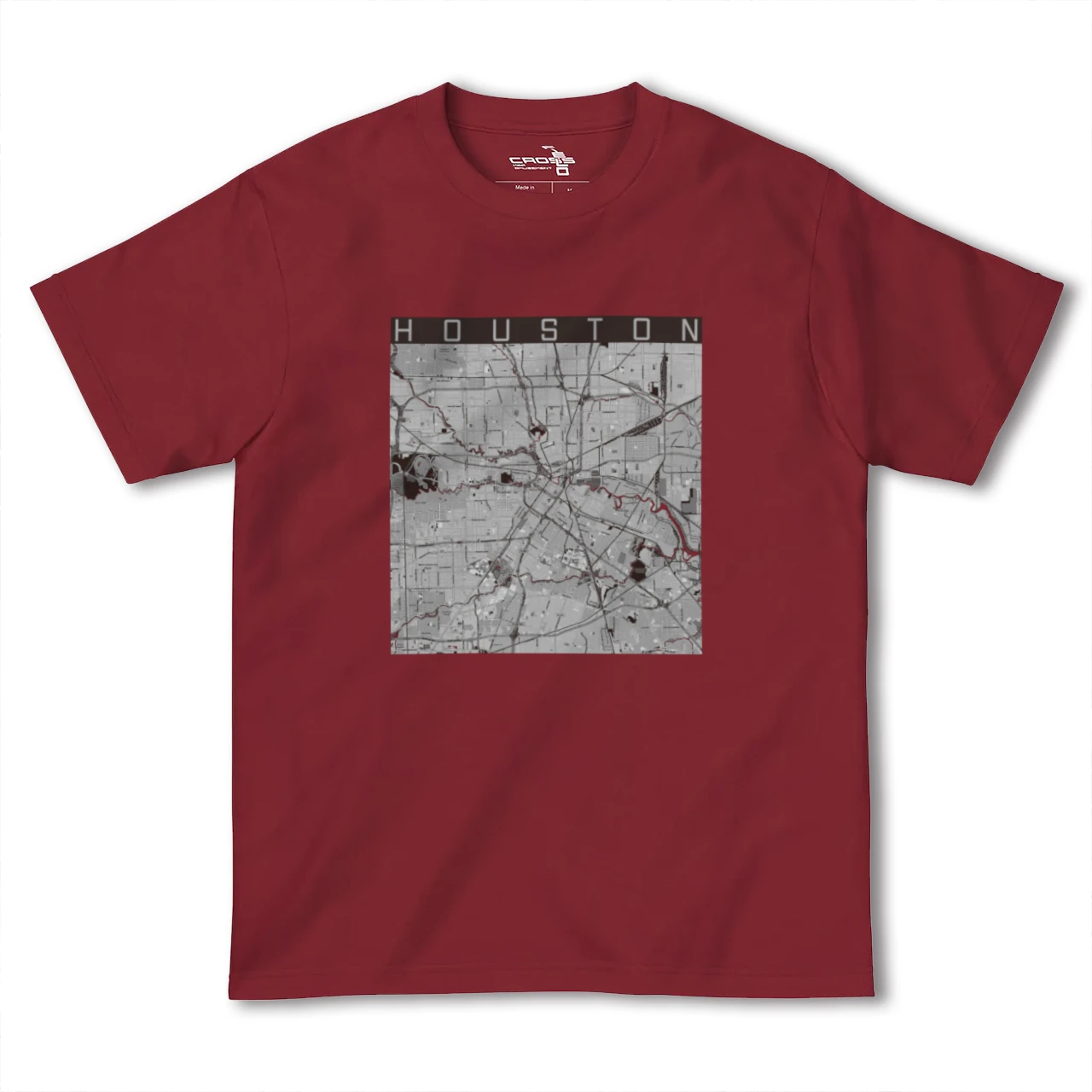 【ヒューストン(アメリカ)】地図柄ヘビーウェイトTシャツ