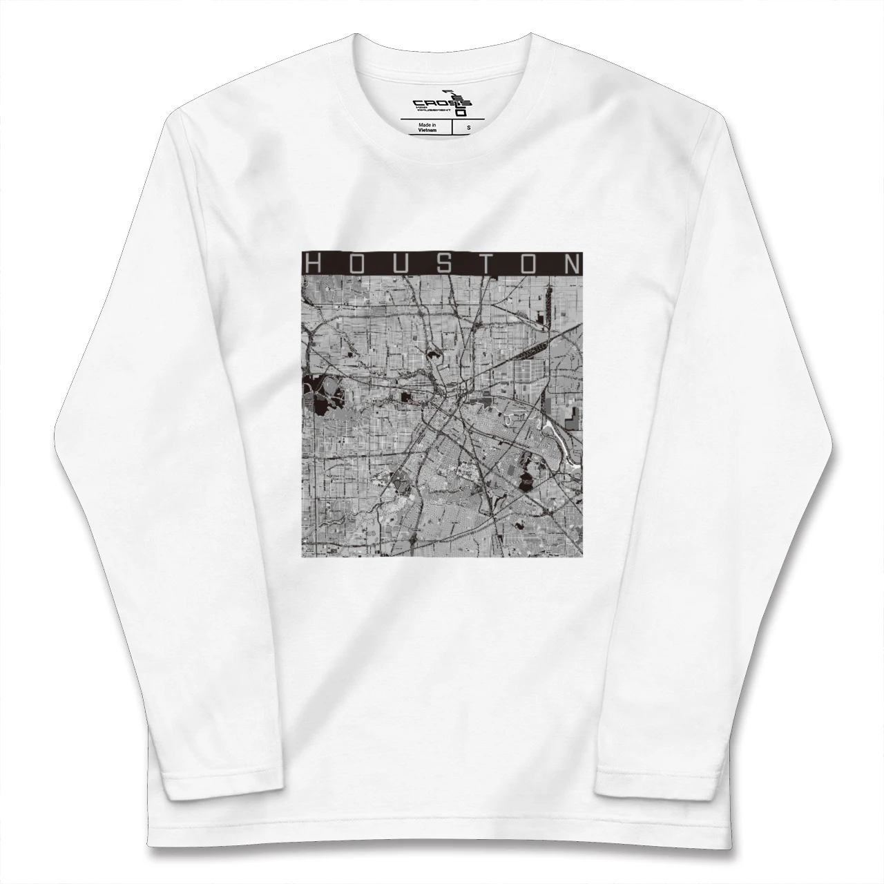 【ヒューストン(アメリカ)】地図柄ロングスリーブTシャツ