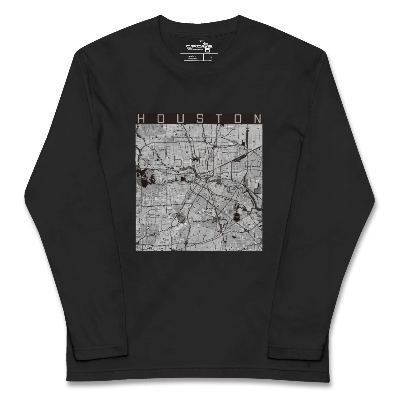 【ヒューストン(アメリカ)】地図柄ロングスリーブTシャツ
