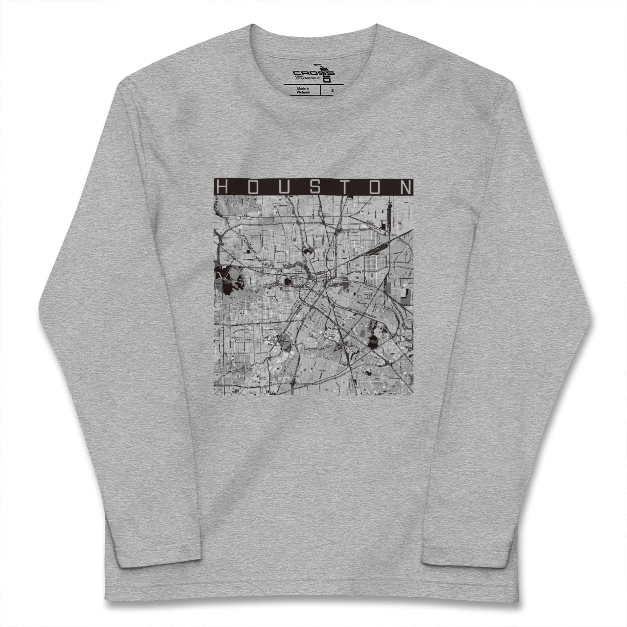 【ヒューストン(アメリカ)】地図柄ロングスリーブTシャツ